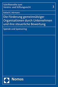 Die Forderung Gemeinnutziger Organisationen Durch Unternehmen Und Ihre Steuerliche Bewertung