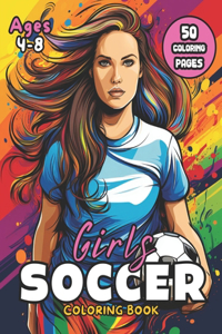 Girls Soccer Coloring Book