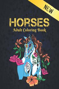 New Horses Adult Coloring Book