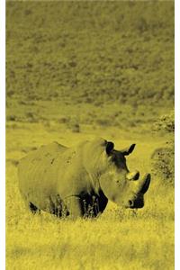 Alive! white rhino - Yellow duotone - Photo Art Notebooks (5 x 8 series)