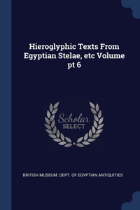 Hieroglyphic Texts From Egyptian Stelae, etc Volume pt 6