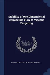 Stability of Two Dimensional Immiscible Flow to Viscous Fingering