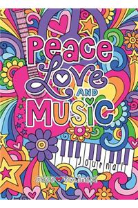 Notebook Doodles Peace Love and Music Guided Journal