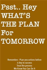 Psst... Hey What is the Plan For Tomorrow / Orange Notebook Version