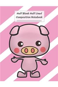 Half Blank Half Lined Composition Notebook
