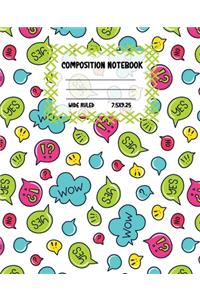 Composition Notebook Wide Ruled