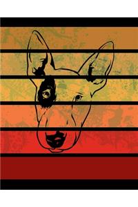 Bull Terrier Retro Stripes Notebook