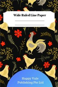 Cute Chicken Theme Wide Ruled Line Paper