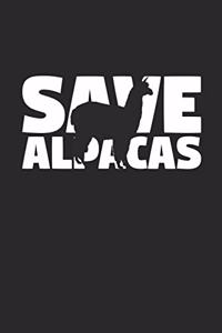 Save Alpacas Notebook - Alpacas Gift - Vintage Endangered Animal Journal - Extinction Animals Diary for Alpaca Lovers