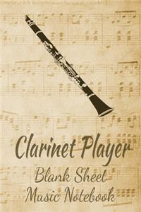 Clarinet Player Blank Sheet Music Notebook