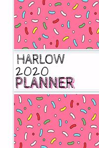 Harlow: : 2020 Personalized Planner: One page per week: Pink sprinkle design