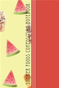 Summer Foods Composition Notebook: Cool Fruity Desserts Pattern 6 X 9 Graph Ruled Paper Notebook, Appreciation, Quote Journal or Diary Unique Inspirational Gift for Friend or Teacher, Beginning or End of School Year, Retirement, Birthday or Gratitu