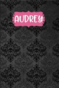 Audrey: Black Gothic Personalized Lined Notebook and Journal for Women and Girls to Write in