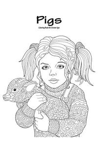 Pigs Coloring Book for Grown-Ups 1