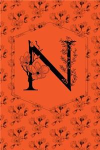 Floral Monogram Journal/Notebook - N