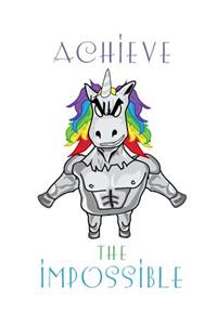 Achieve the Impossible Unicorn Dot Grid Composition Notebook Journal