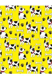 Lined Composition Notebook Journal For School Kids, Students And Teachers - Cute Dog Pattern