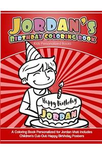 Jordan's Birthday Coloring Book Kids Personalized Books