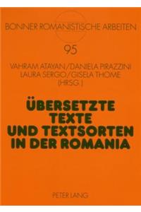 Uebersetzte Texte Und Textsorten in Der Romania