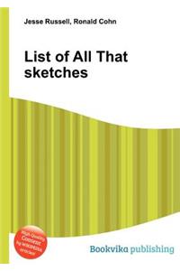 List of All That Sketches