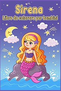 Libro da colorare sirena per bambini