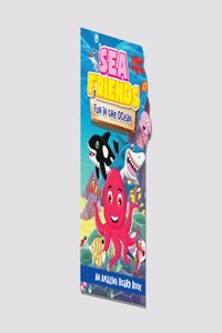 Hello Friend Books Step-Cut Board Book for Kids: Sea Friends - Learn Amazing Facts About Sea Animals