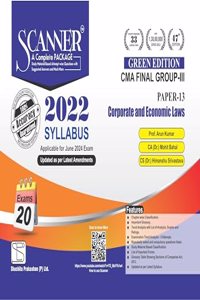 Corporate and Economic Laws (Paper 13 | CMA Final | Gr. III) Scanner - Including questions and solutions | 2022 Syllabus | Applicable for June 2024 Exam Onwards | Green Edition