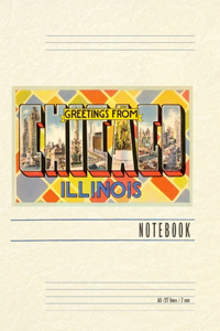 Vintage Lined Notebook Greetings from Chicago, Illinois