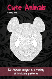 Cute Animals - Coloring Book - 100 Animals designs in a variety of intricate patterns