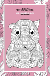 Livres à colorier pour adultes - Gros caractères - 100 animaux