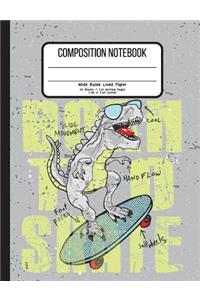 Composition Notebook Wide Ruled Lined Paper 55 Sheets / 110 Writing Pages 7.44 x 9.69 Inches