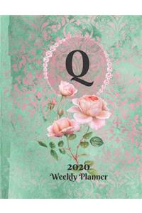 Plan On It Large Print 2020 Weekly Calendar Planner 15 Months Notebook Includes Address Phone Number Pages - Monogram Letter Q