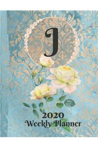 Plan On It Large Print 2020 Weekly Calendar Planner 15 Months Notebook Includes Address Phone Number Pages - Monogram Letter J