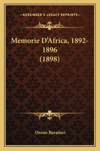 Memorie D'Africa, 1892-1896 (1898)