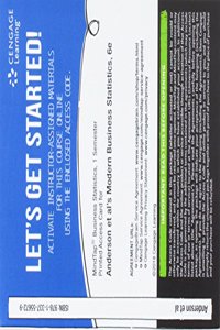 Mindtap Business Statistics with Xlstat, 1 Term (6 Months) Printed Access Card for Anderson/Sweeney/Williams/Camm/Cochran's Modern Business Statistics with Microsoft Office Excel, 6th