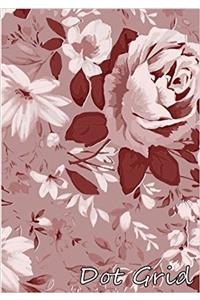 Dot Grid Notebook: Flower Wallpaper