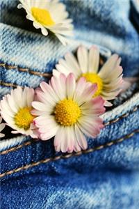 Daisy Flowers in a Denim Pocket Journal