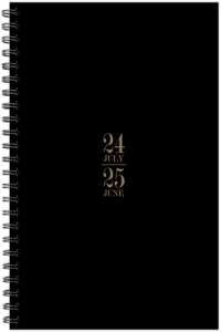 Basic Black Academic July 2024 - June 2025 6.5 X 8.5 Softcover Planner