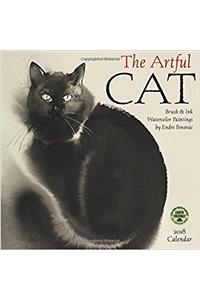 The Artful Cat 2018 Calendar: Brush & Ink Watercolor Paintings