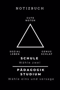 Notizbuch Gute Noten Sozial Leben Genug Schlaf Schule Wähle Zwei