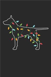 Dobermann with Christmas Lights - Christmas Notebook - Dobermann Diary - Dog Journal - Christmas Gift for Dog Lover
