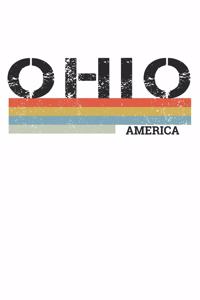 Ohio: Cool Vintage Retro Stripes Ohio Notebook Composition Makes For A Nice Gift And Souvenir For Friends, Family And Visitors To The State Of Ohio Writin