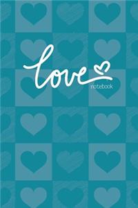 Love Notebook, Blank Write-in Journal, Dotted Lines, Wide Ruled, Medium (A5) 6 x 9 In (Royal Blue)