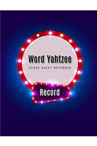 Word Yahtzee Score Sheet