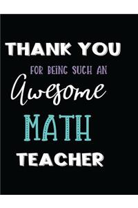 Thank You Being Such an Awesome Math Teacher
