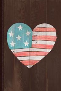 Patriotic I Love the USA Flag Journal Notebook