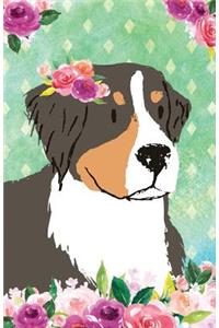 Journal Notebook For Dog Lovers Bernese Mountain Dog In Flowers