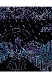 Bullet Journal Notebook Watercolor Girl in the Rain 6