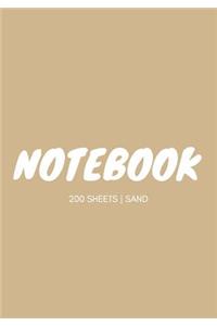 Notebook 200 Sheets: Sand: Notebook 7 X 10: Notebook 400 Pages