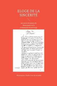 Eloge de la sincérité: une oeuvre de jeunesse de Montesquieu sur la condamnation du mensonge